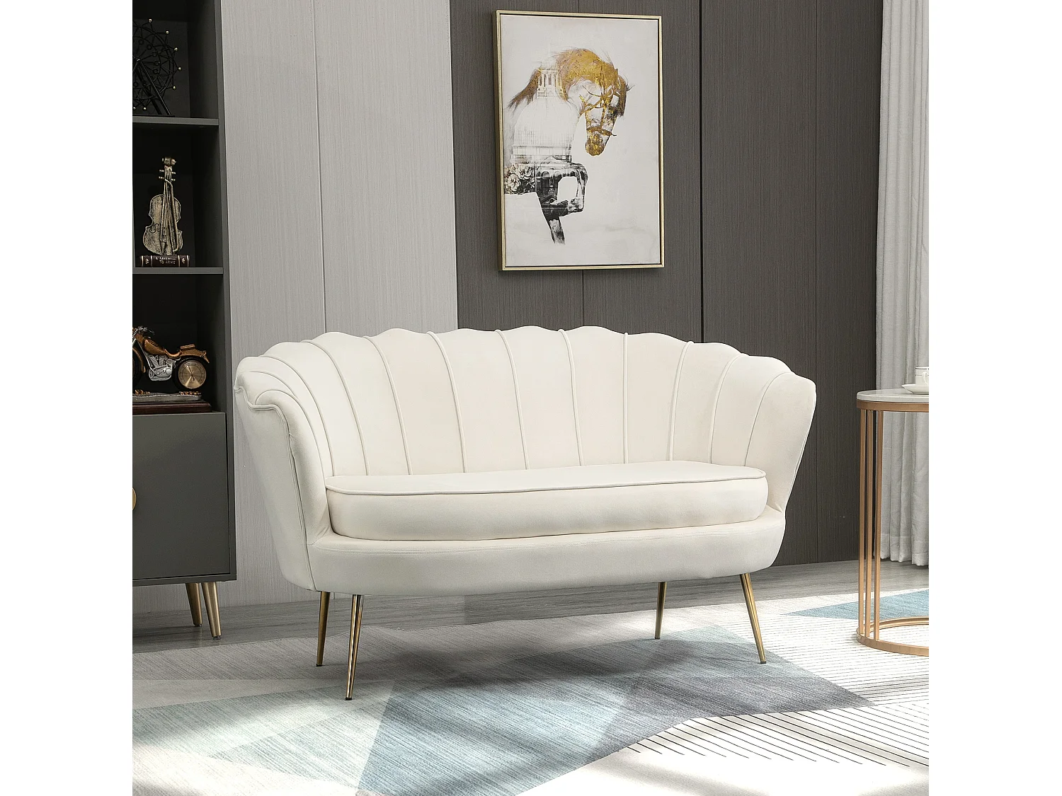 Divano vintage 2 posti in stile industrial chic in velluto