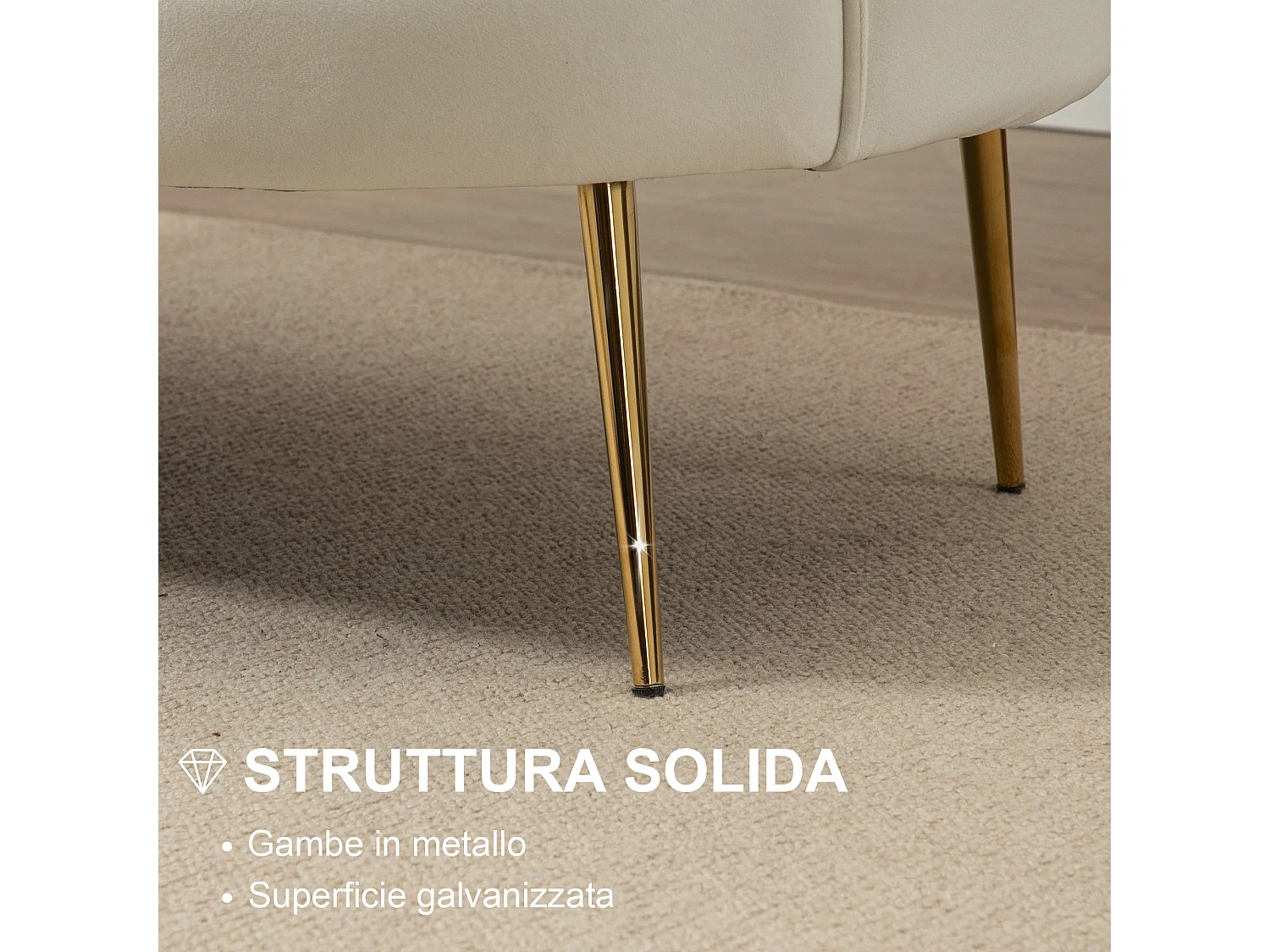 Divano vintage 2 posti in stile industrial chic in velluto