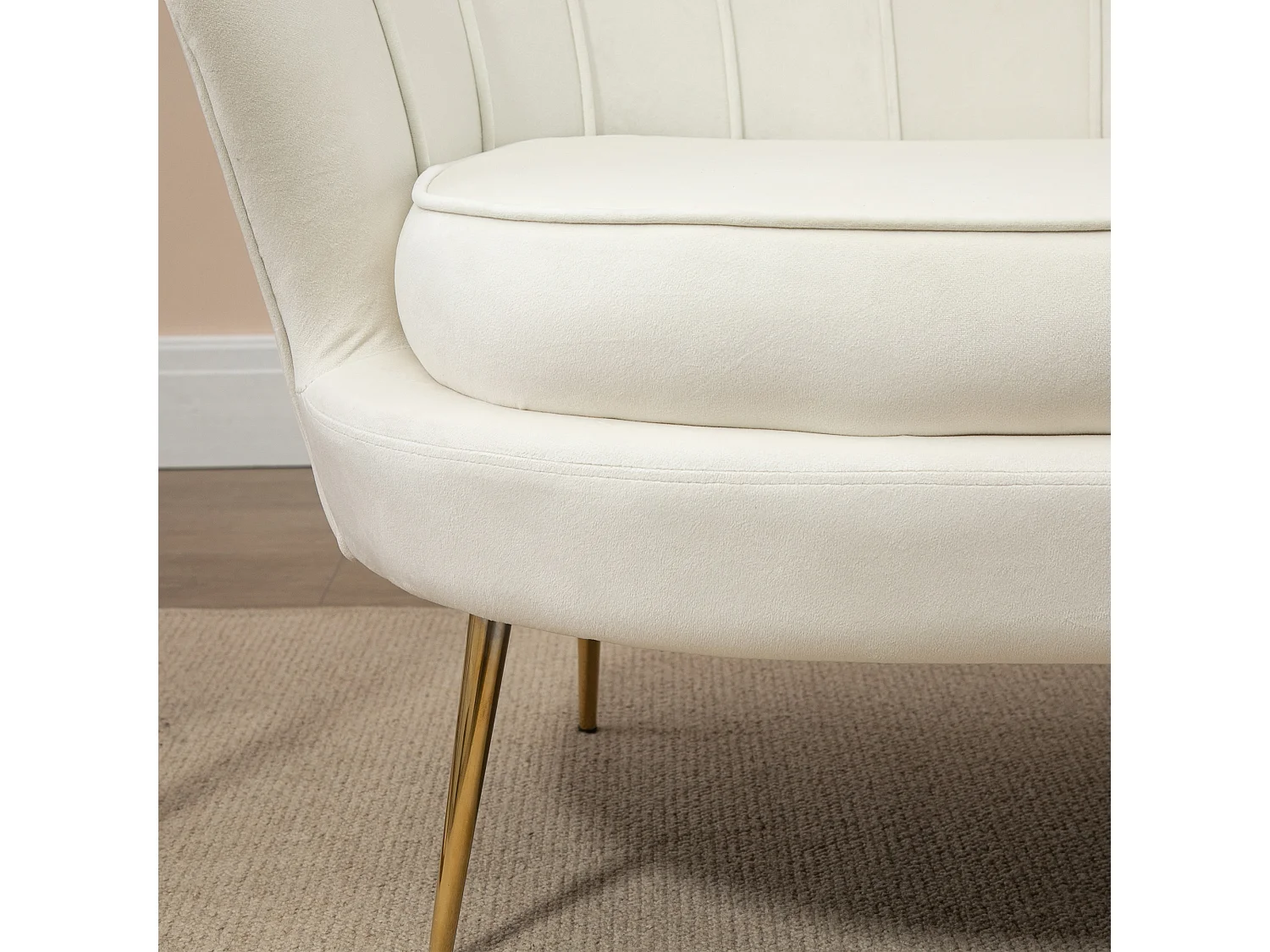 Divano vintage 2 posti in stile industrial chic in velluto