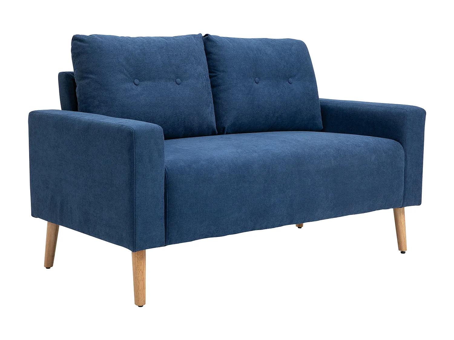 Divano 2 posti moderno con schienale trapuntato in poliestere blu