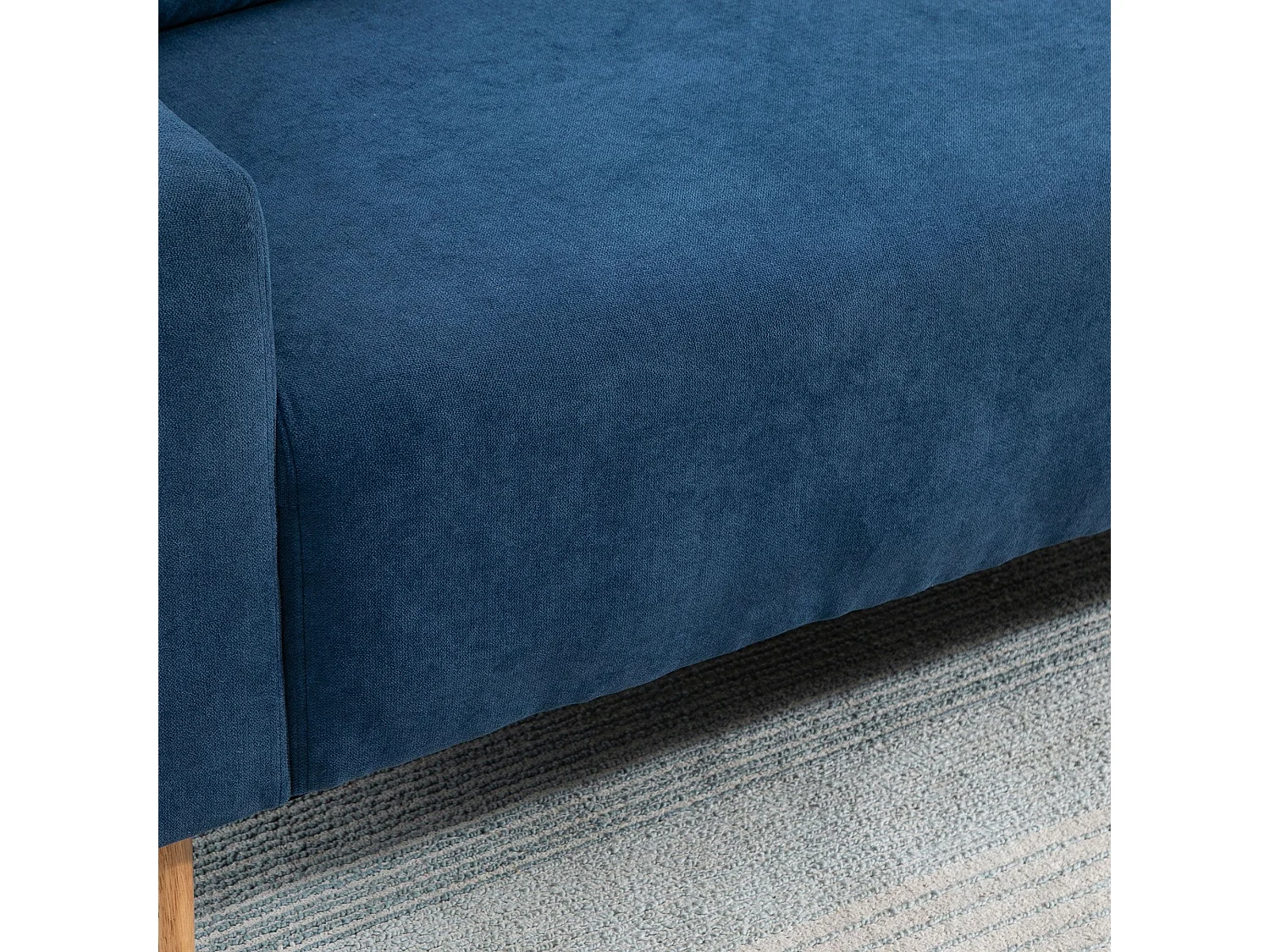 Divano 2 posti moderno con schienale trapuntato in poliestere blu