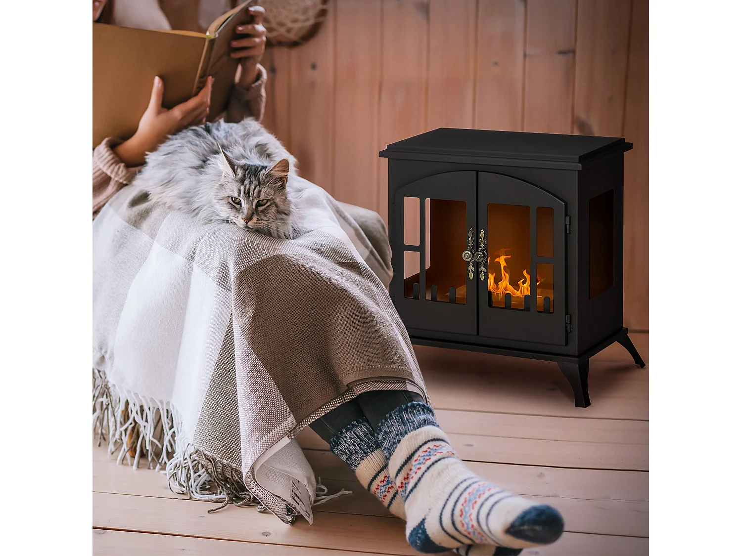 Camino a bioetanolo con bruciatore 0.9 litri per 3 ore di durata nero