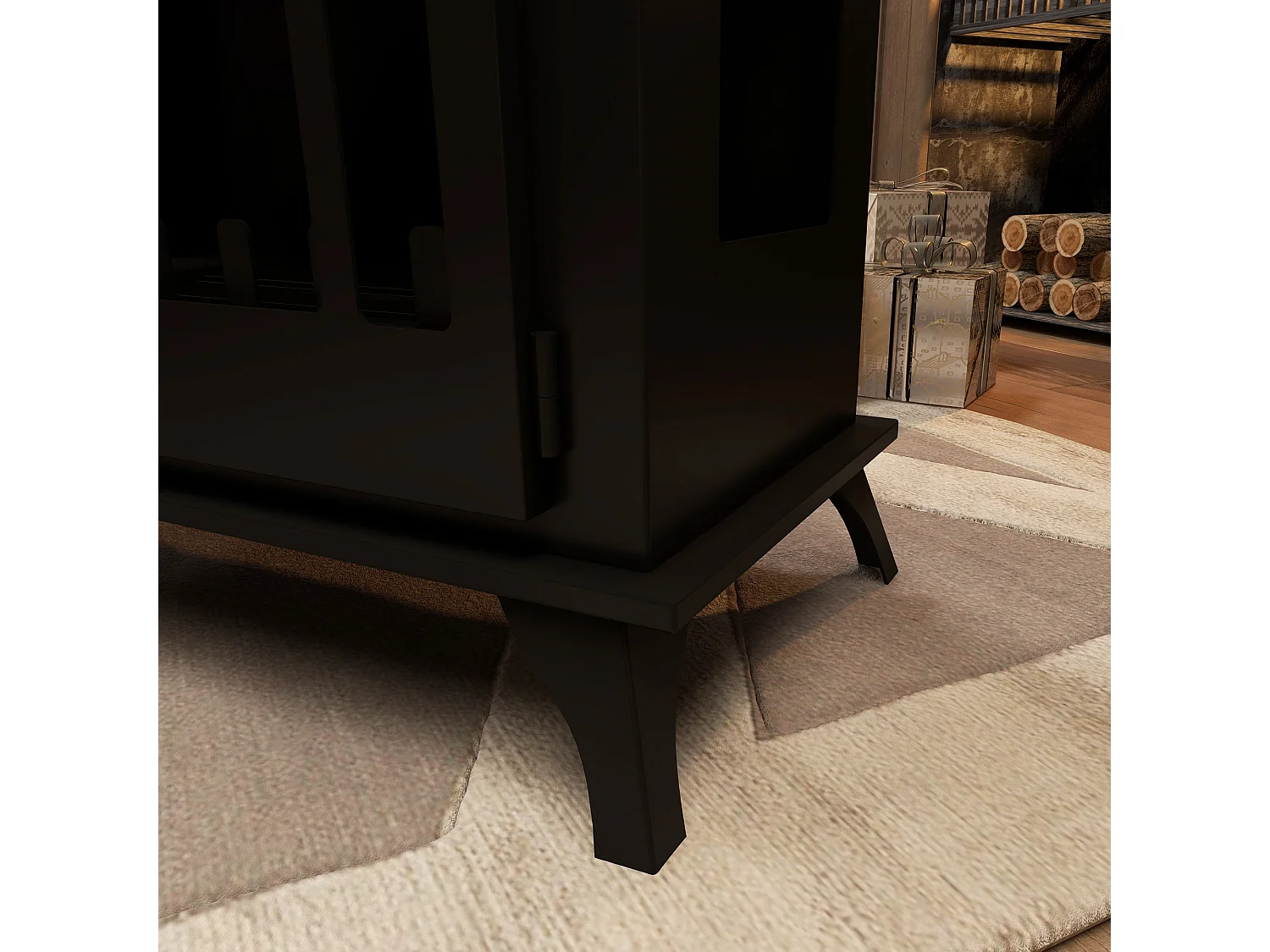 Camino a bioetanolo con bruciatore 0.9 litri per 3 ore di durata nero