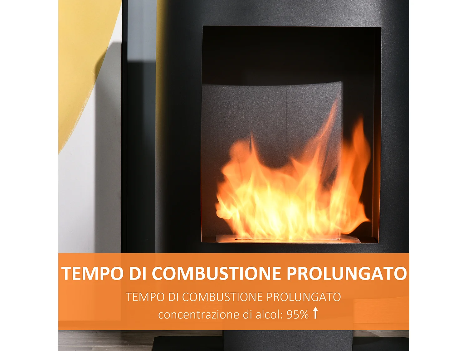 Camino Bioetanolo con Serbatoio da 1.5L Copertura fino 20㎡ Nero