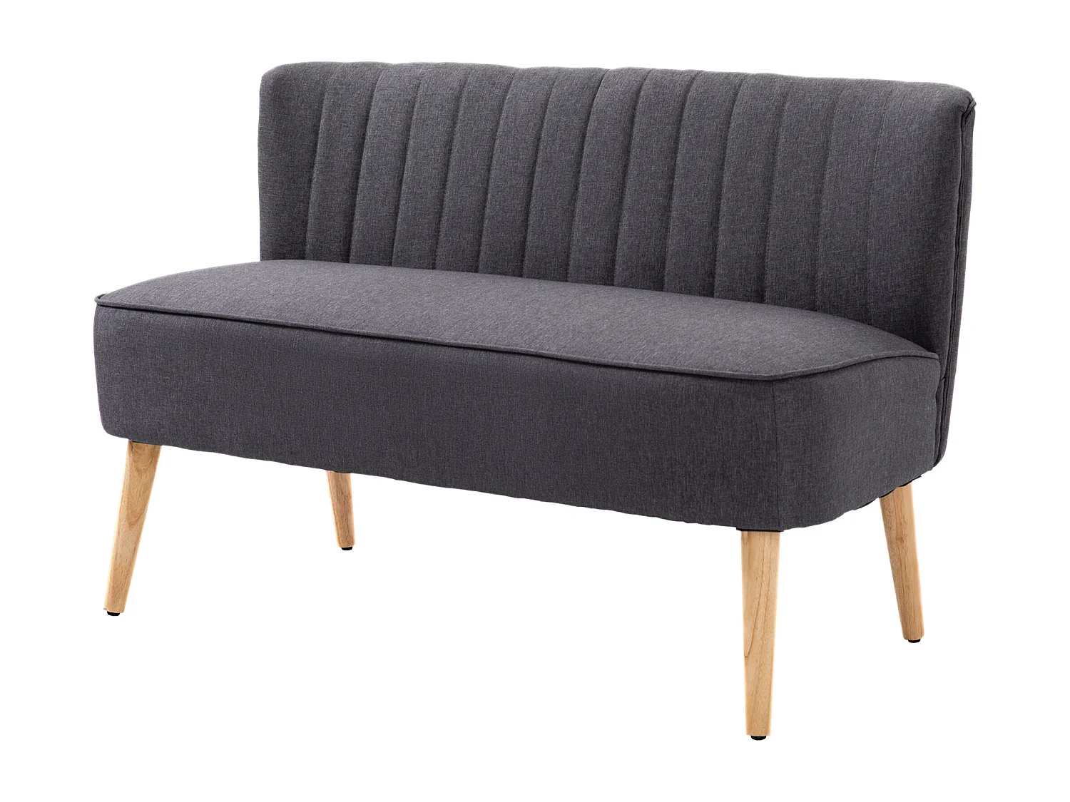 Divano 2 posti moderno in tessuto senza braccioli grigio scuro