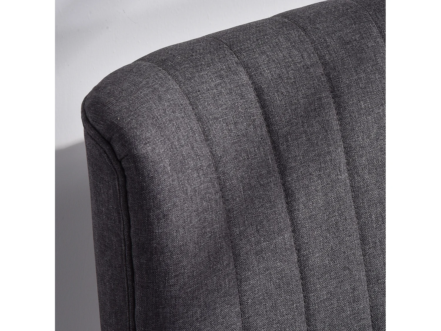 Divano 2 posti moderno in tessuto senza braccioli grigio scuro