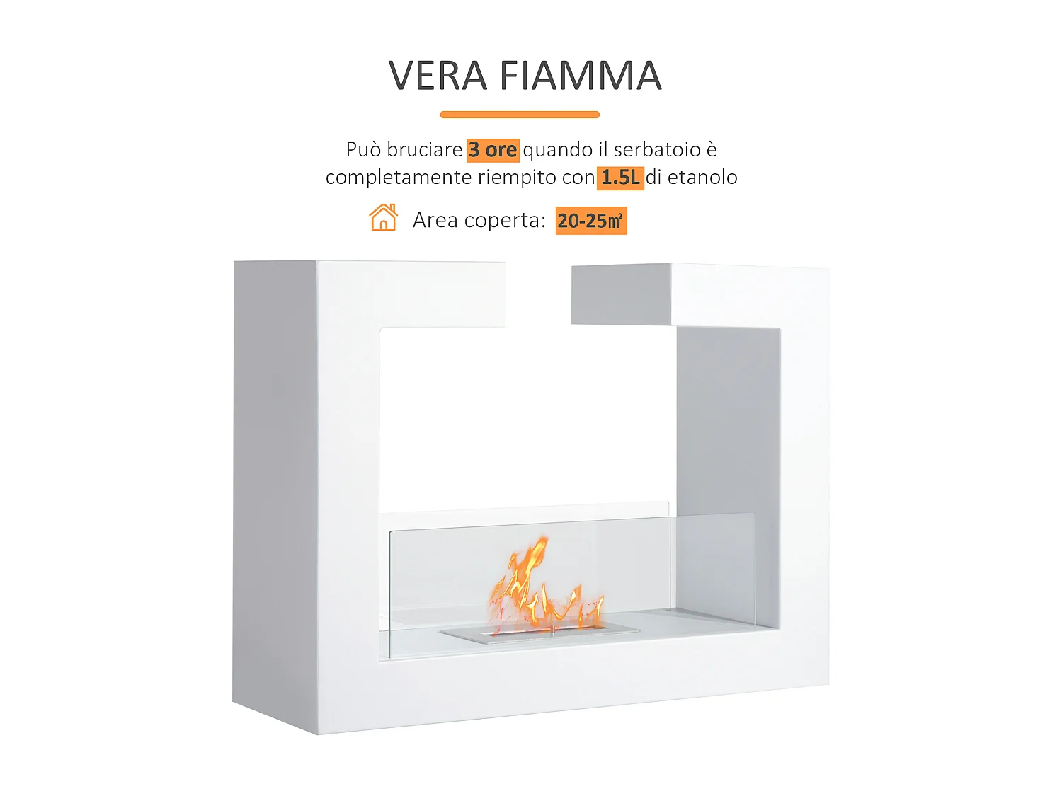 Camino a bioetanolo da tavolo in acciaio inox