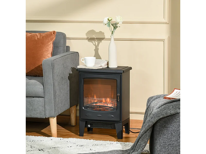Caminetto elettrico regolabile 900w-1800w effetto fiamma