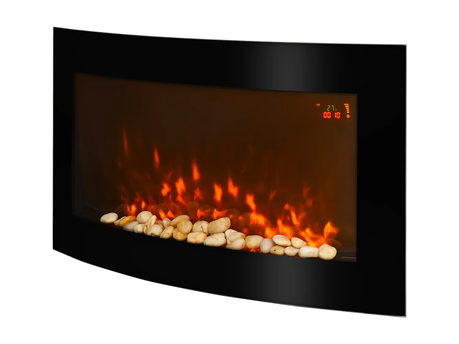 Camino elettrico con luce led 7 colori potenza 1000/2000W nero