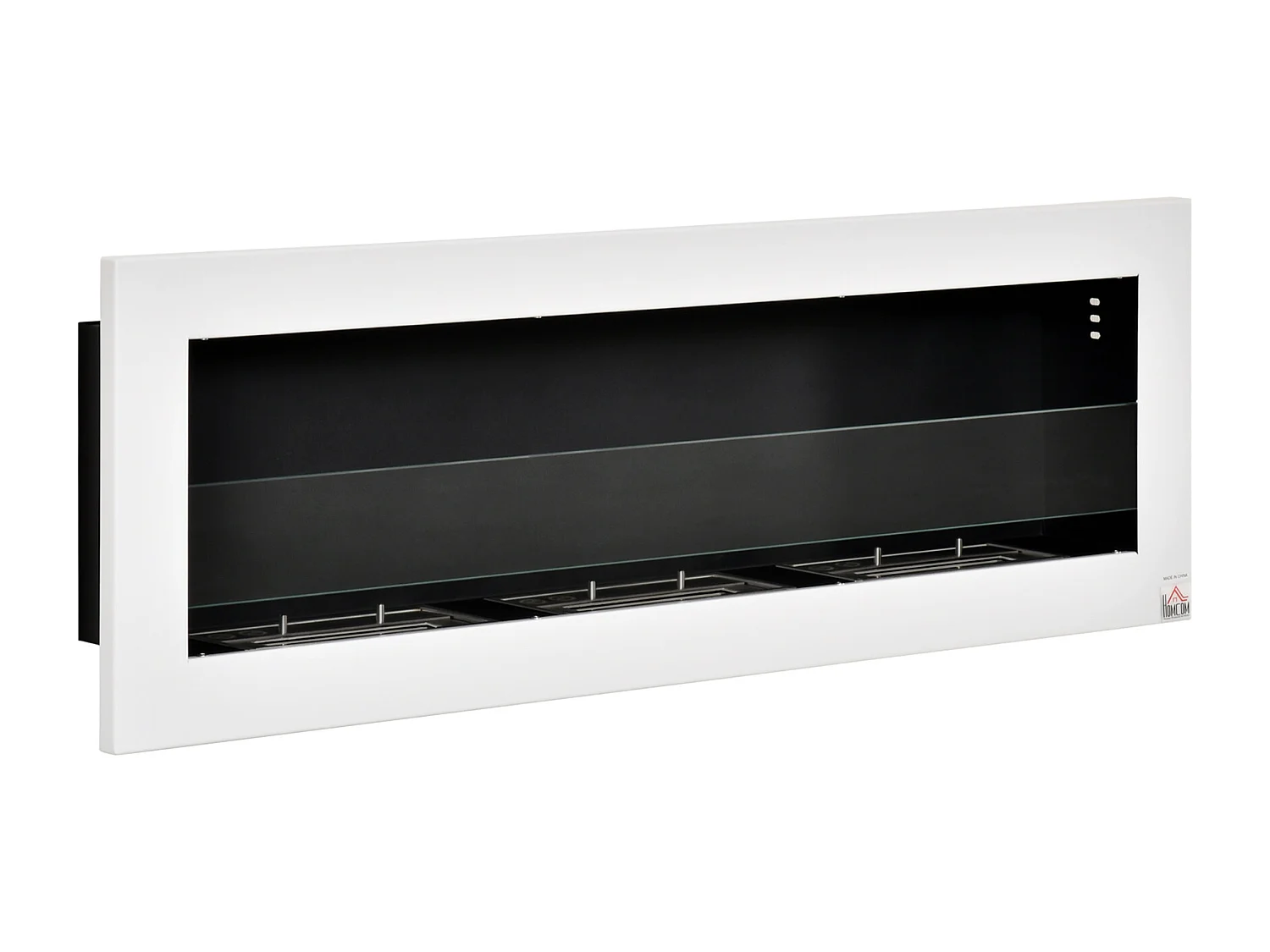 Camino a bioetanolo da parete con 3 serbatoi da 1l bianco