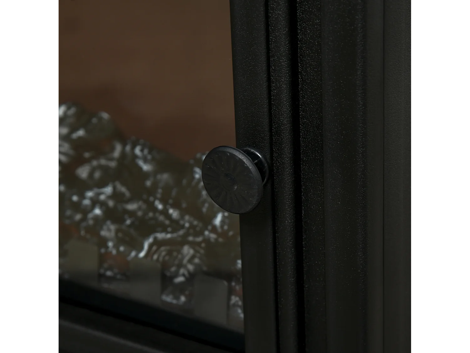 Camino elettrico portatile 1000W/2000w in abs e vetro nero