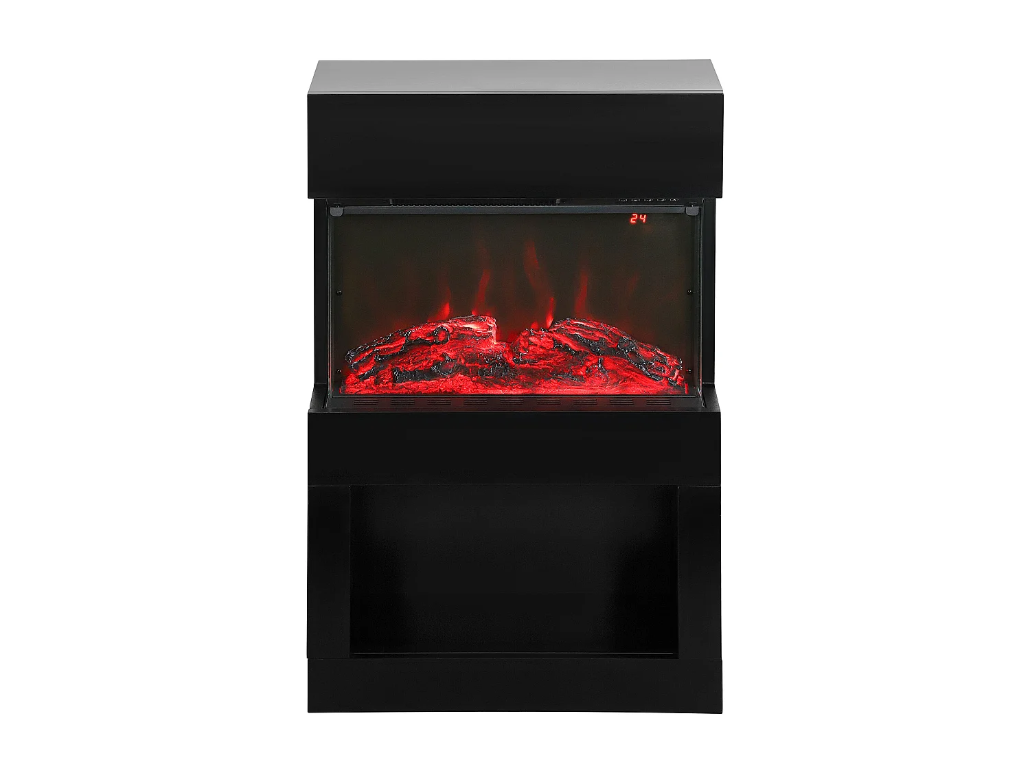 Camino elettrico con effetto fiamma colorata e telecomando nero