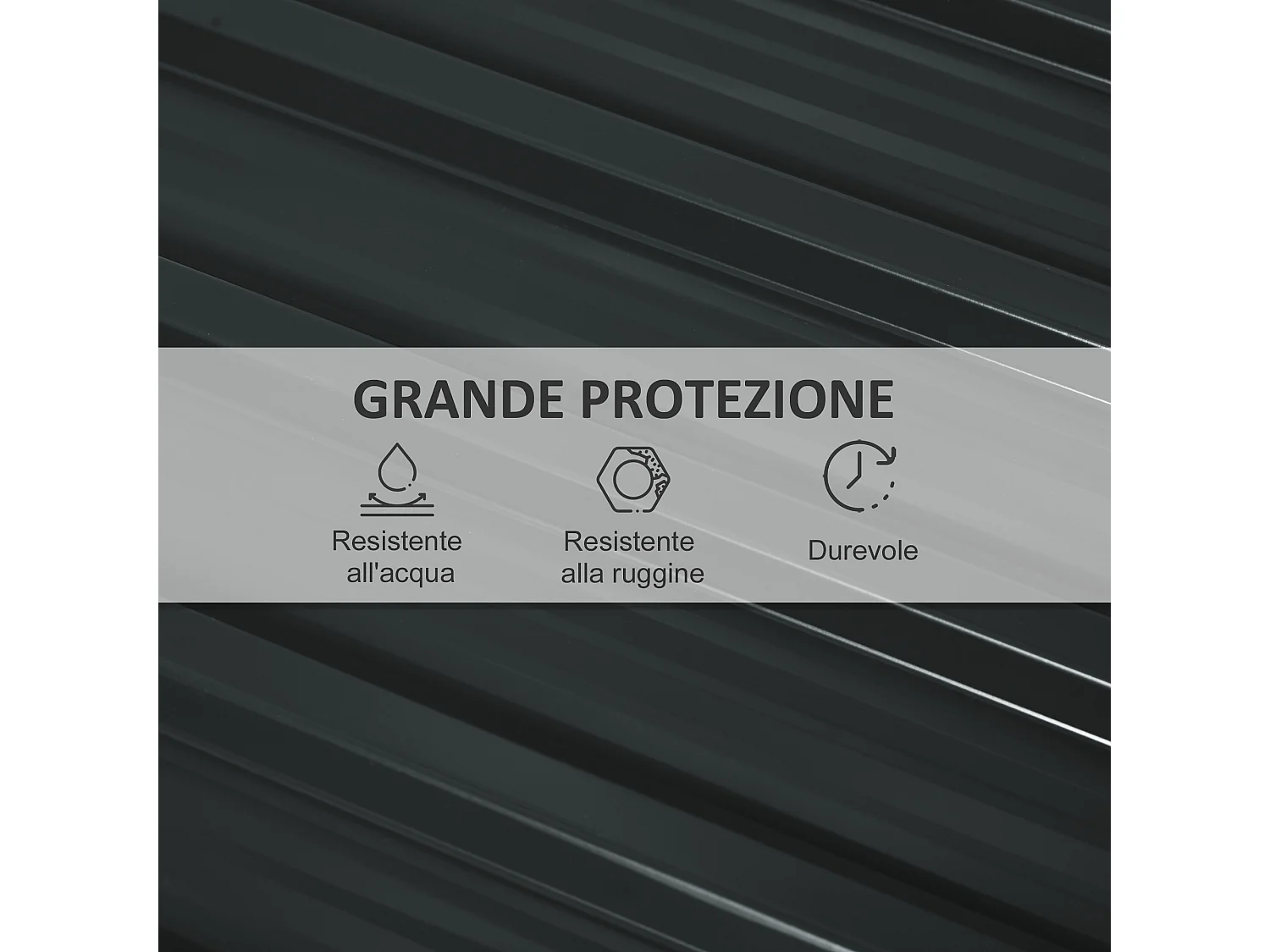 Set 12 pannelli di ricambio per casette da giardino in acciaio zincato con fori