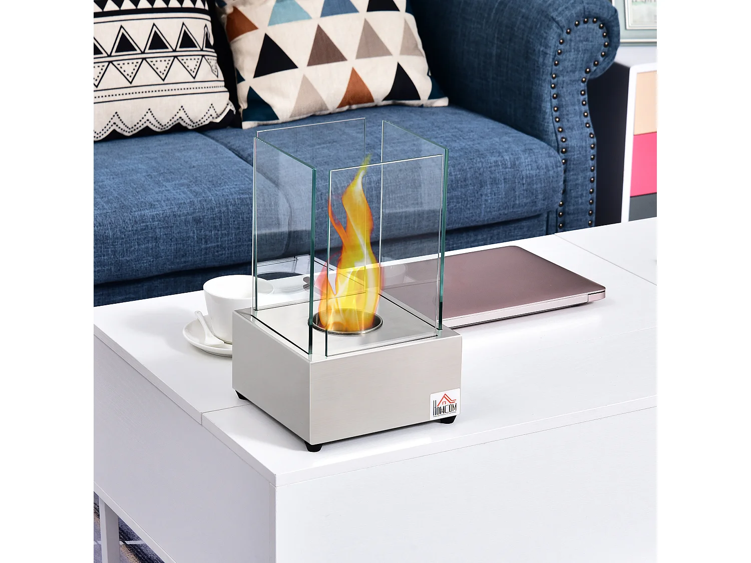 Camino a bioetanolo da tavolo acciaio e vetro bruciatore 0.4l