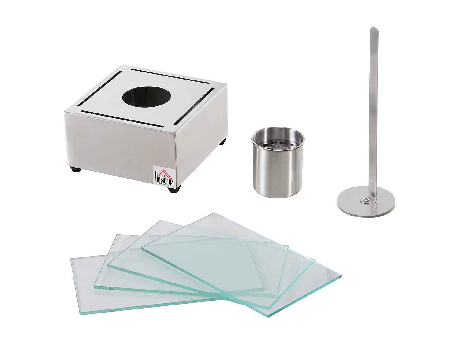 Camino a bioetanolo da tavolo acciaio e vetro bruciatore 0.4l