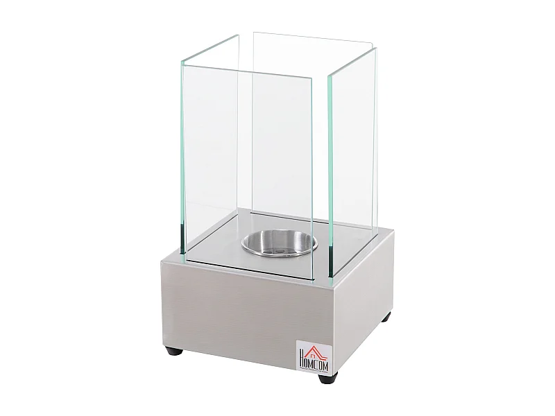 Camino a bioetanolo da tavolo acciaio e vetro bruciatore 0.4l