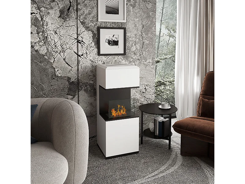 Biocamino da terra con bruciatore da 1.2l e pannello in vetro