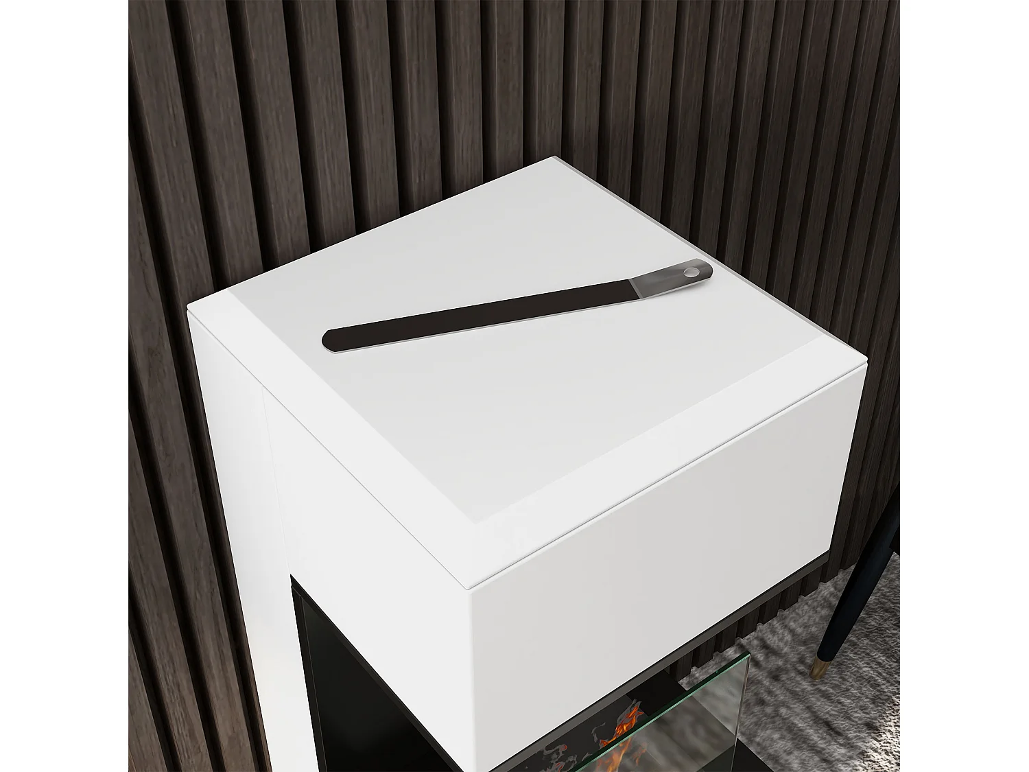 Biocamino da terra con bruciatore da 1.2l e pannello in vetro