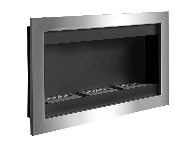 Camino a bioetanolo da parete in acciaio inox con 3 bruciatori