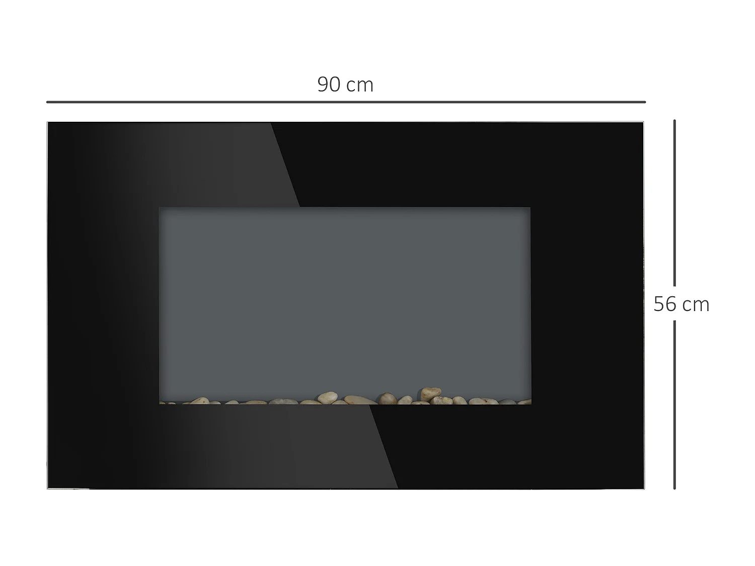 Camino elettrico da parete 1000W/2000W effetto fiamma 7 colori