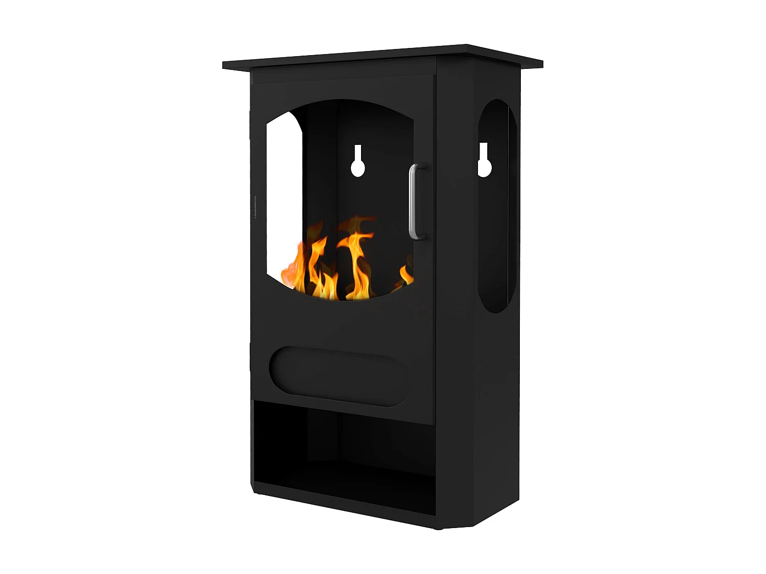 Caminetto bioetanolo con bruciatore 1.2 litri durata 3 ore nero