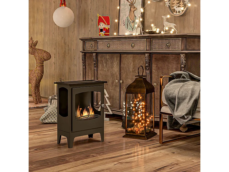 Camino a bioetanolo con bruciatore 1.2 litri per 3 ore di durata nero