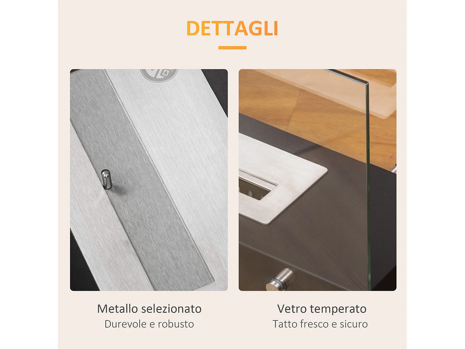 Camino bioetanolo in metallo 3h combustione serbatoio 1.5l nero