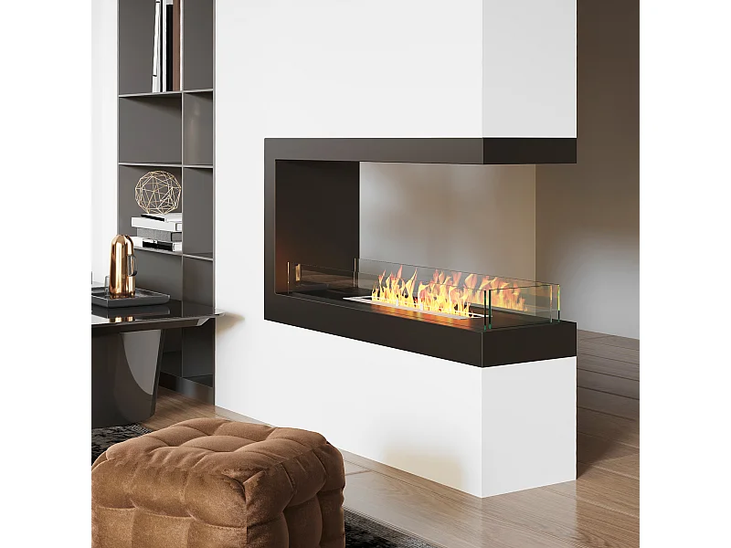 Camino bioetanolo a 3 lati con bruciatore 2.4l e durata 4 ore