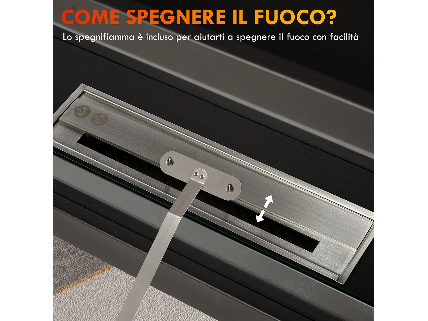 Camino bioetanolo a 3 lati con bruciatore 2.4l e durata 4 ore