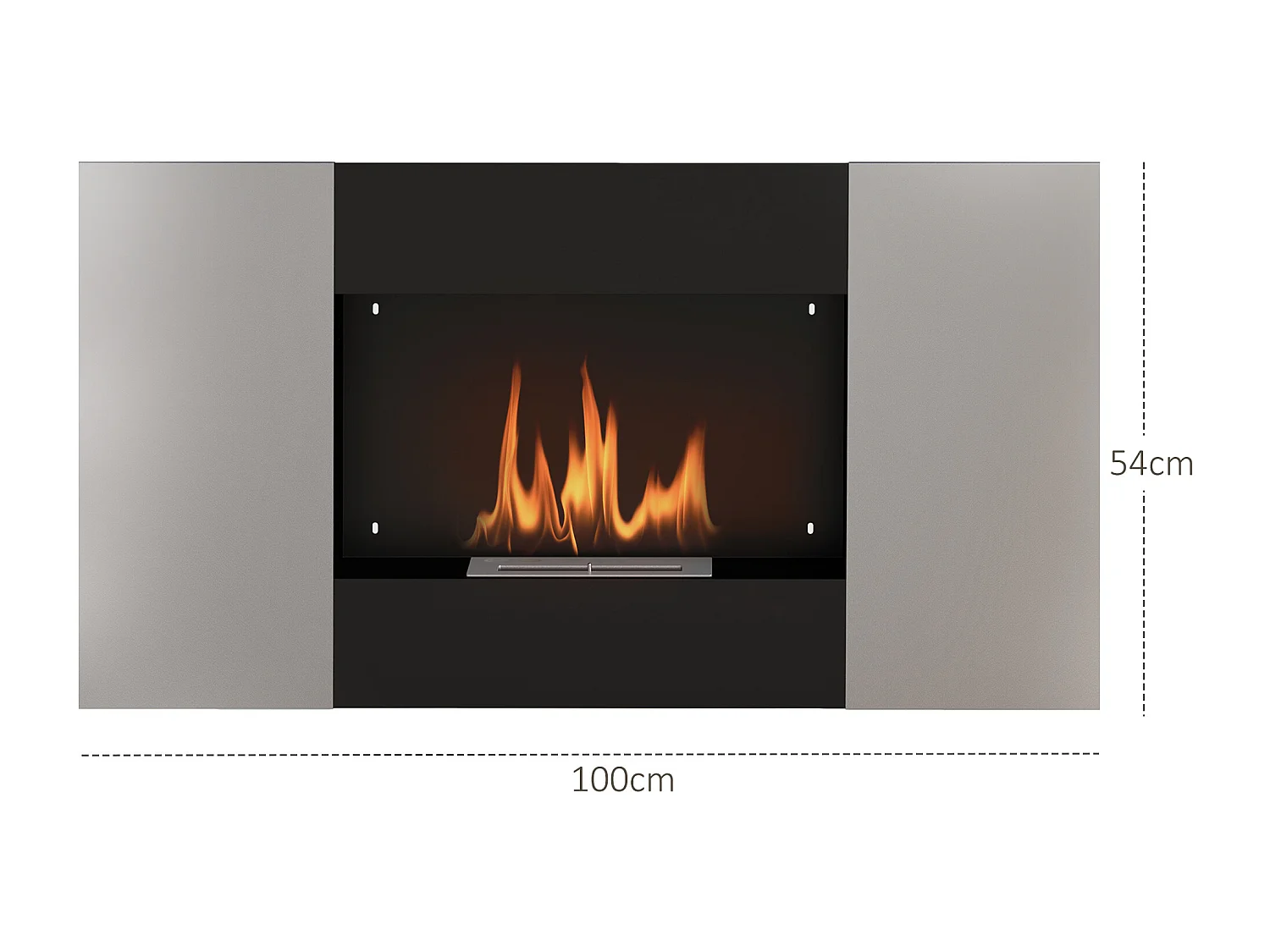Camino a bioetanolo a incasso da 0.9l in acciaio inox nero e argento