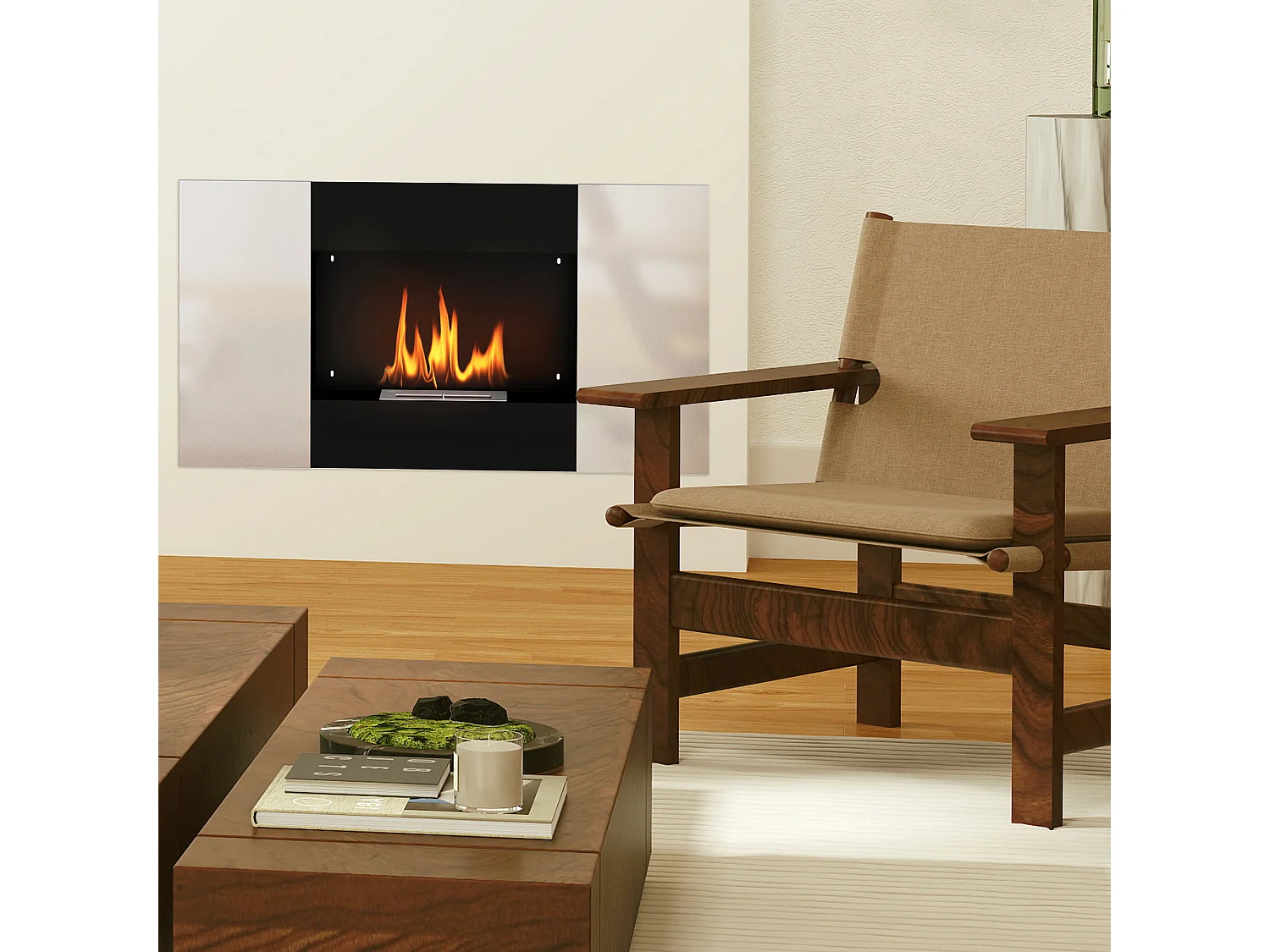 Camino a bioetanolo a incasso da 0.9l in acciaio inox nero e argento