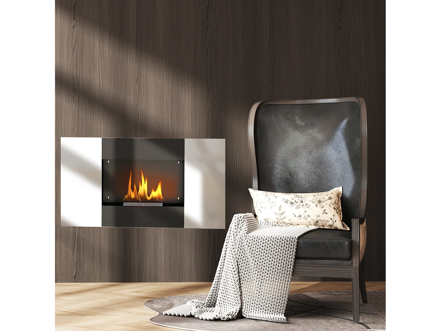 Camino a bioetanolo a incasso da 0.9l in acciaio inox nero e argento