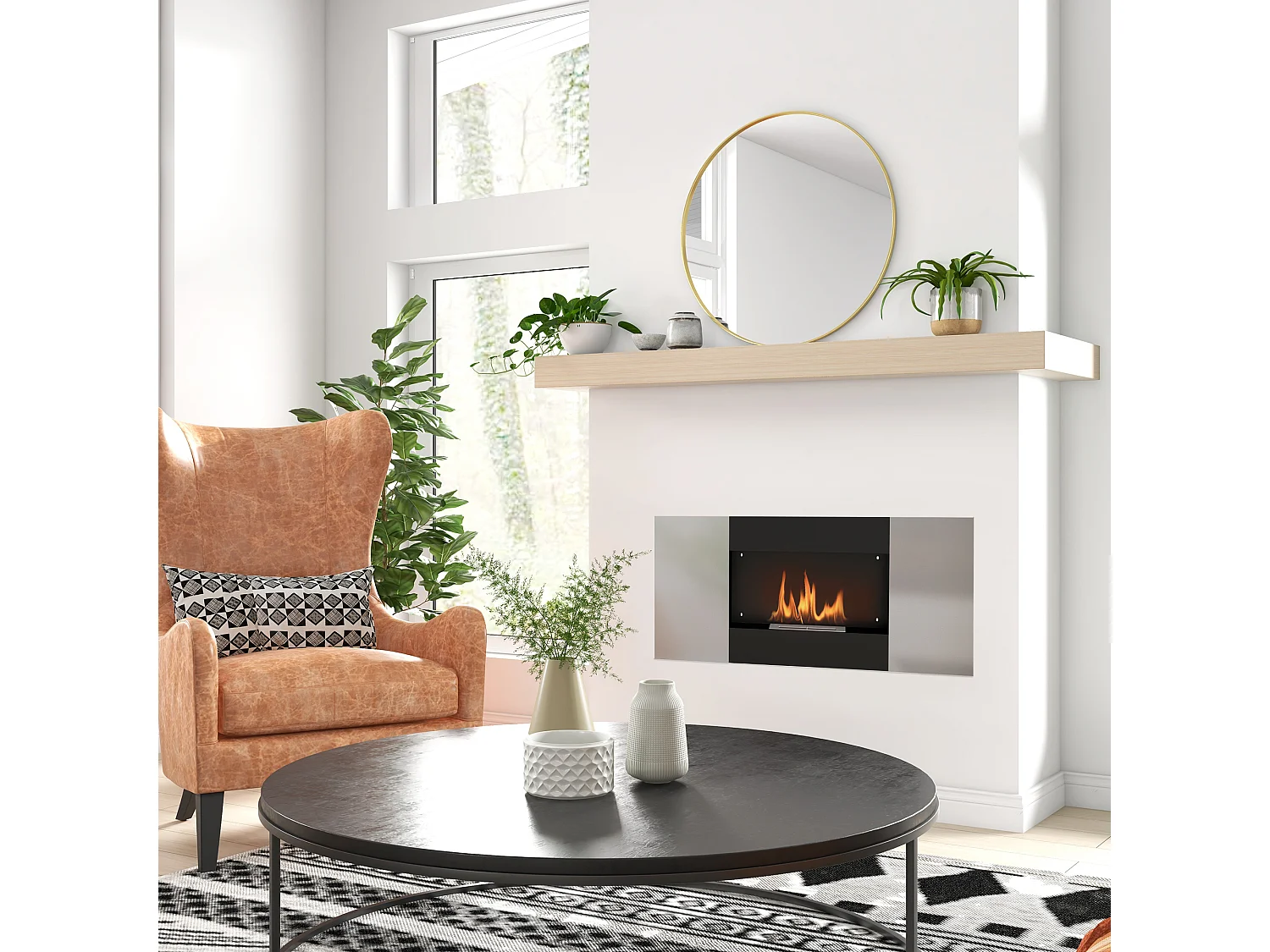 Camino a bioetanolo a incasso da 0.9l in acciaio inox nero e argento