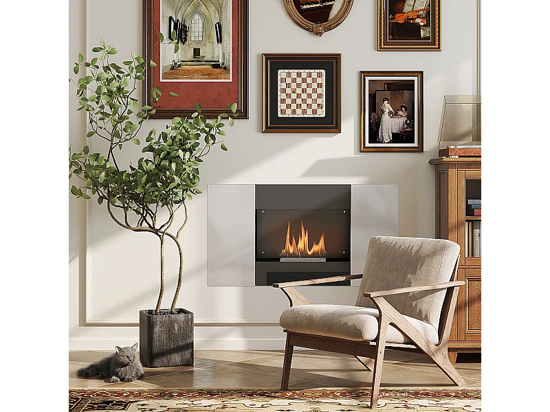 Camino a bioetanolo a incasso da 0.9l in acciaio inox nero e argento