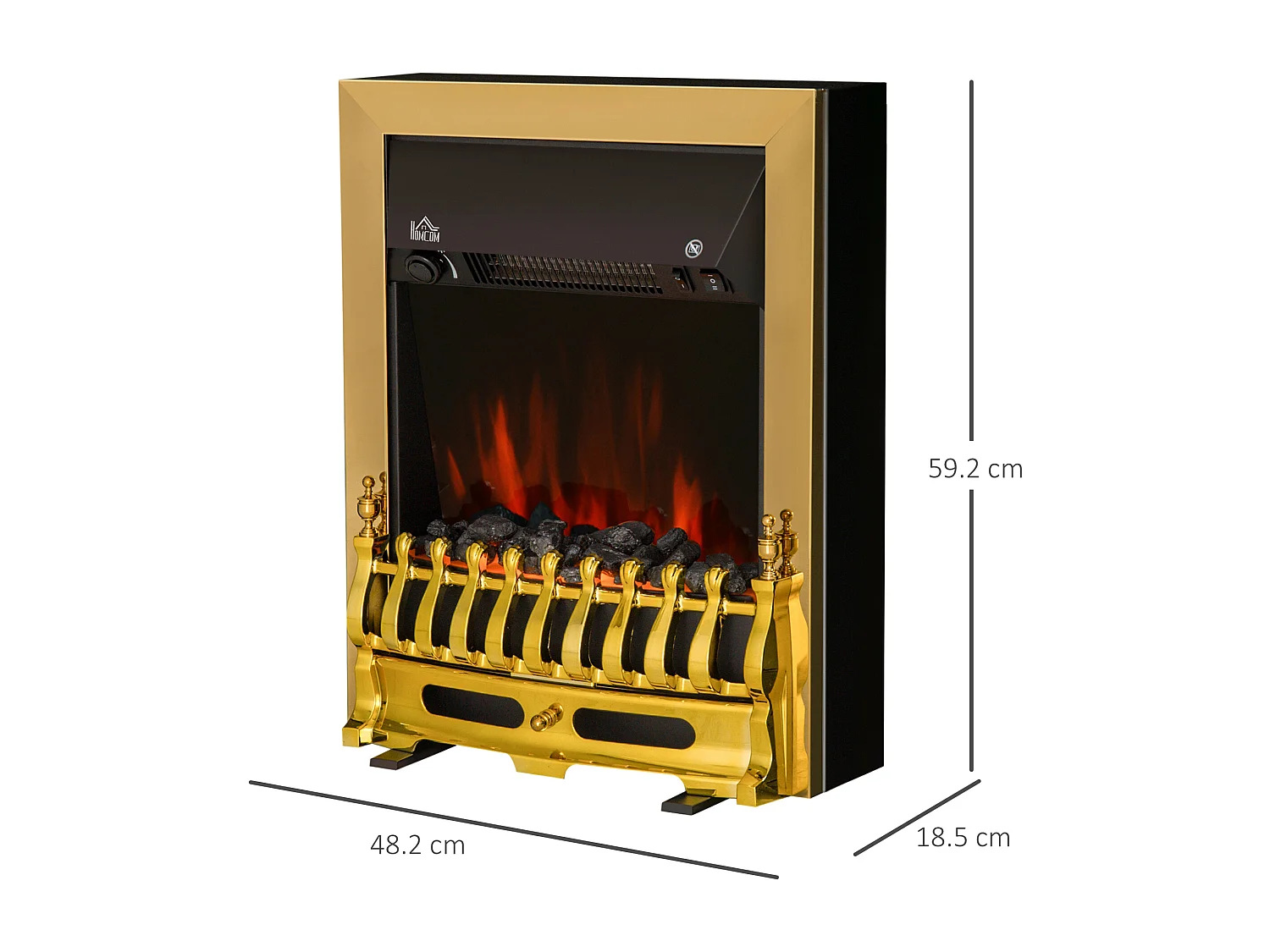 Camino elettrico da incasso o a terra effetto fiamma 1000w/2000w