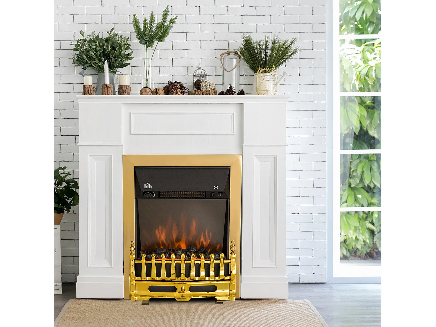 Camino elettrico da incasso o a terra effetto fiamma 1000w/2000w