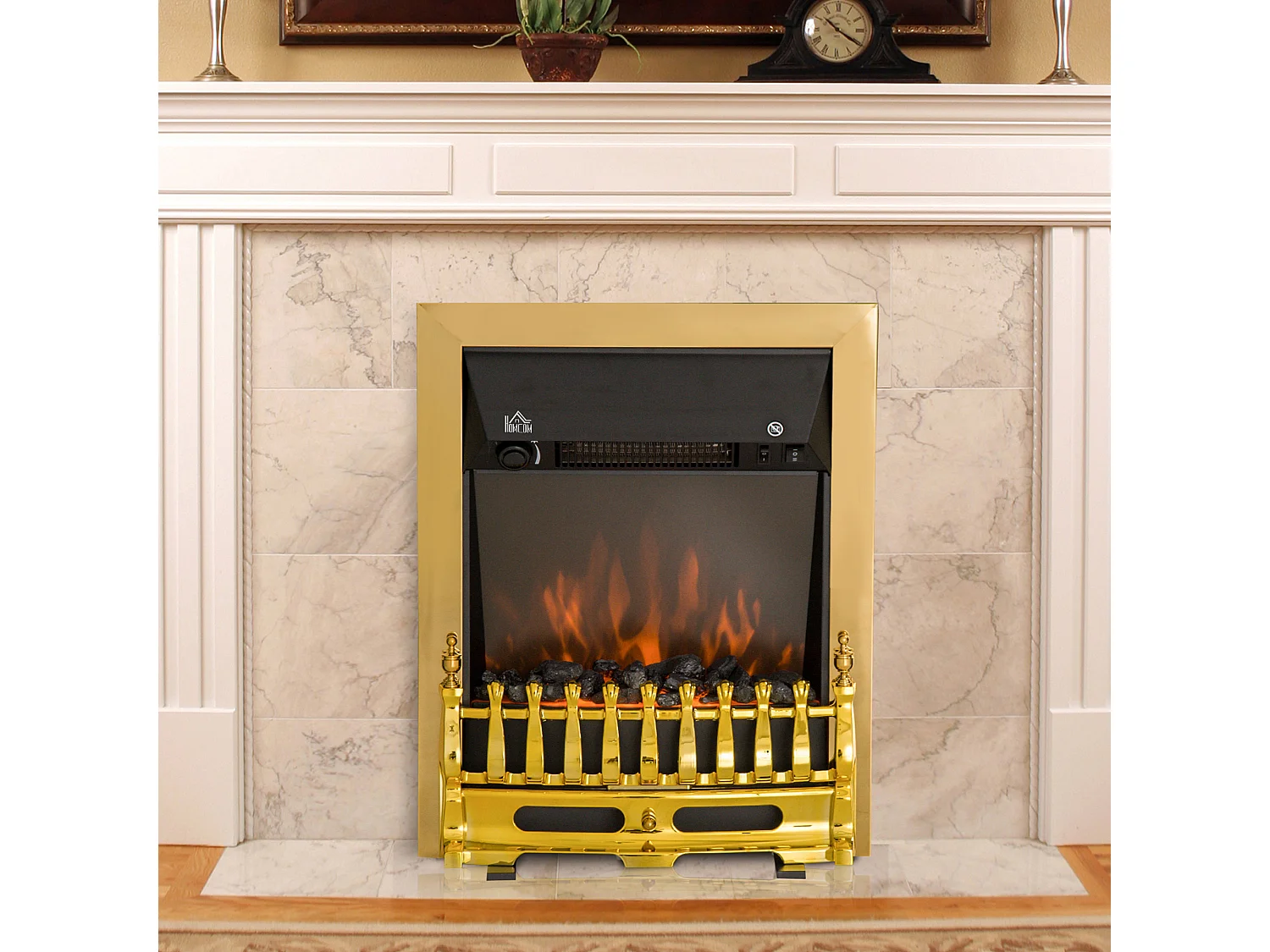 Camino elettrico da incasso o a terra effetto fiamma 1000w/2000w