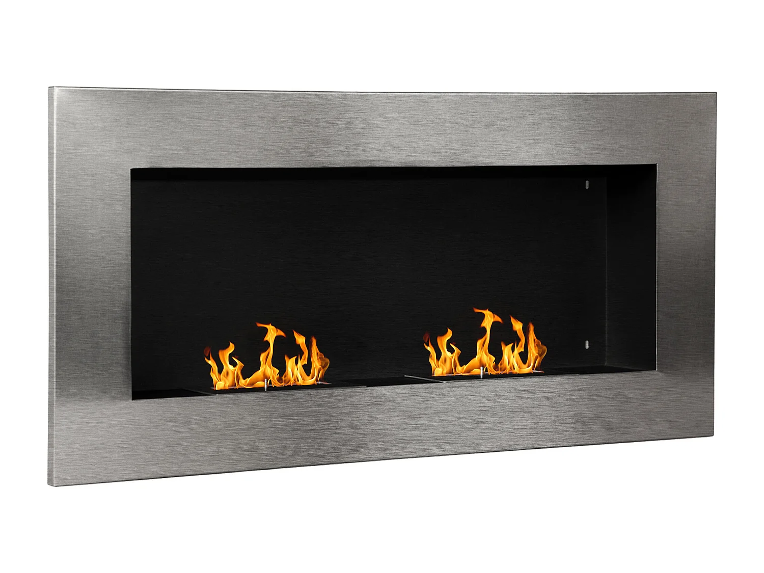 Camino a bioetanolo da parete in acciaio inox con 2 bruciatori 0.9lt