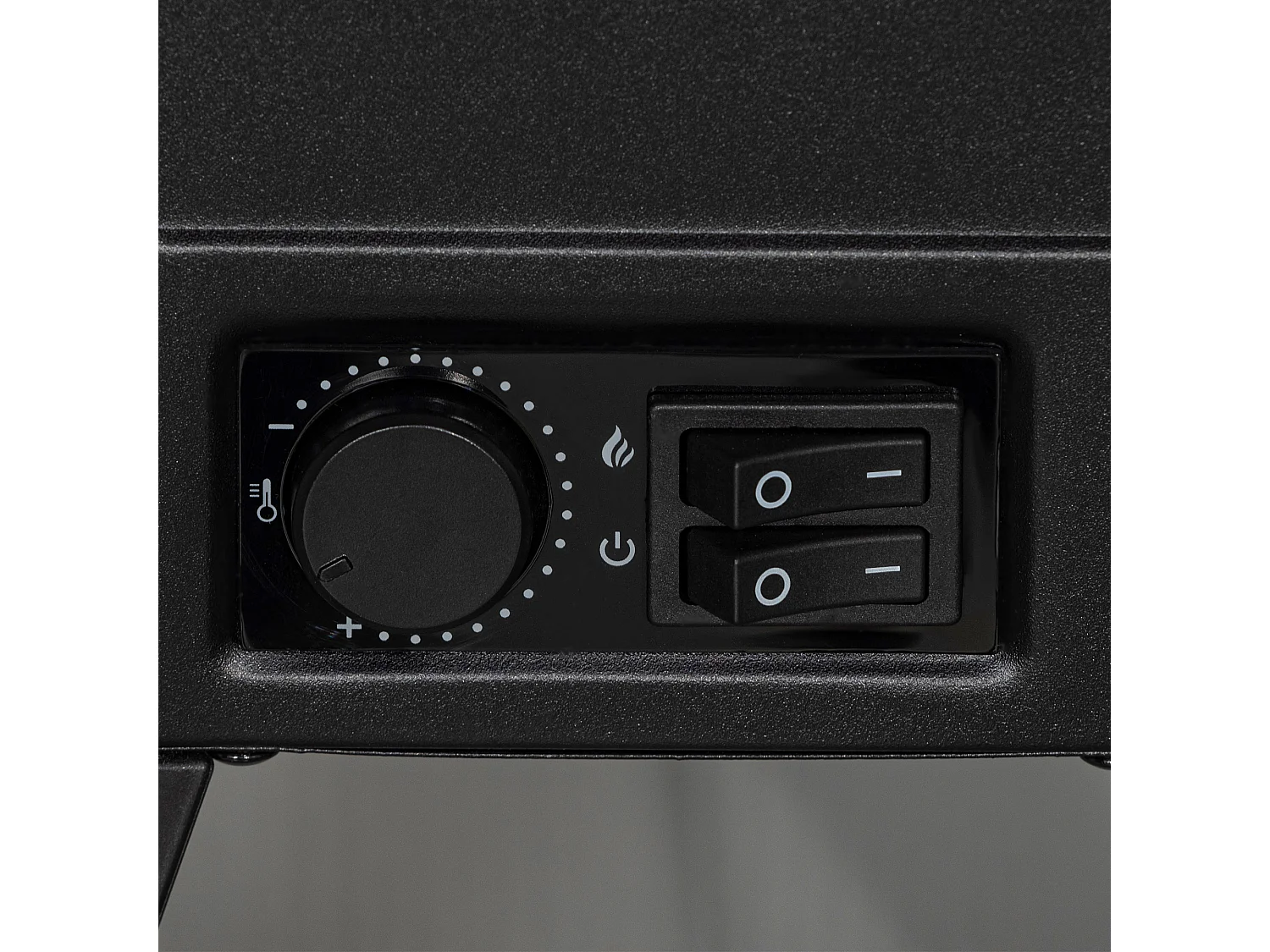 Caminetto elettrico da 1800w con effetto fiamma a 3 intensità nero