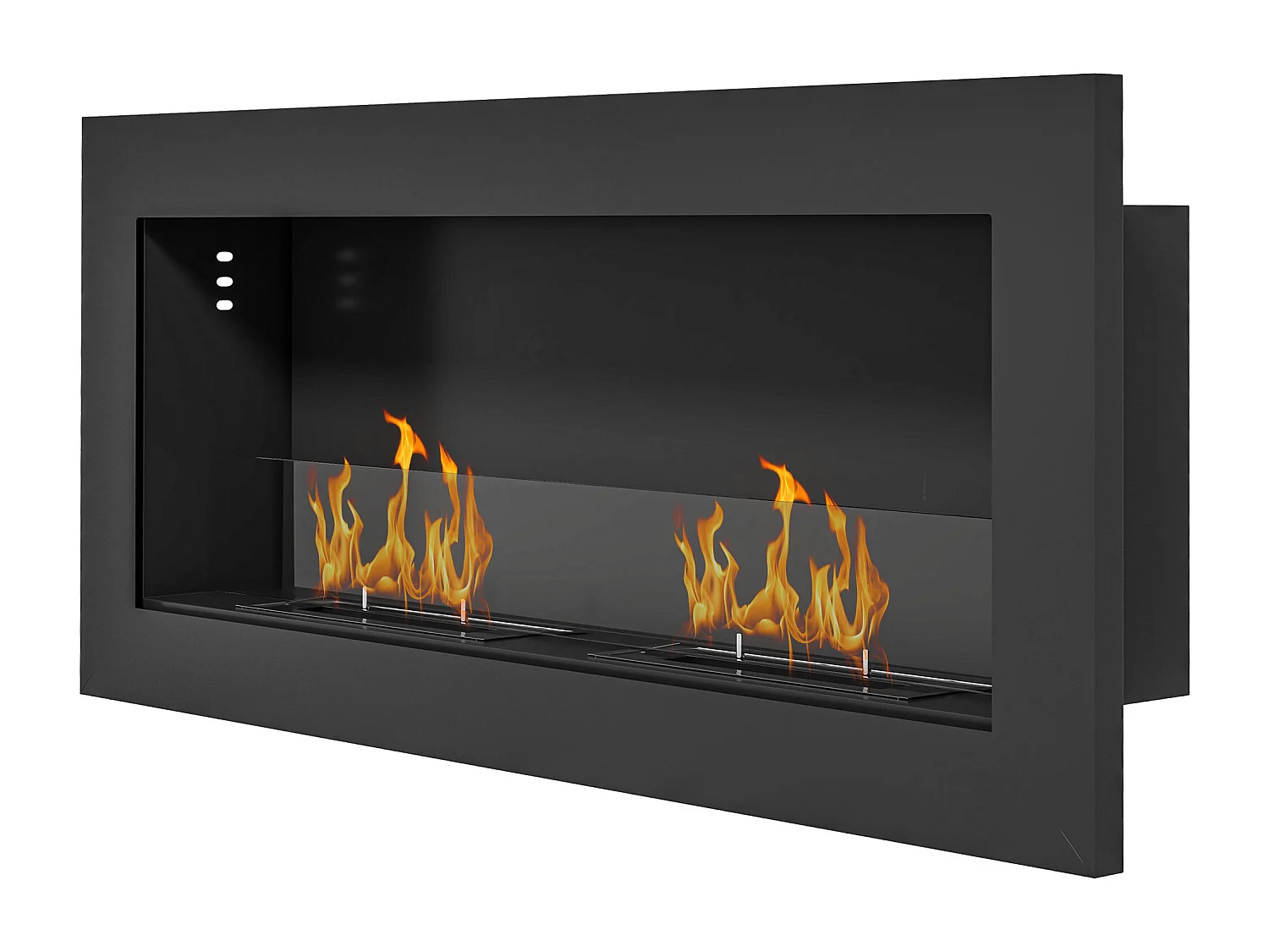 Camino bioetanolo a incasso con 2 bruciatori 0.85 litri durata 3 ore