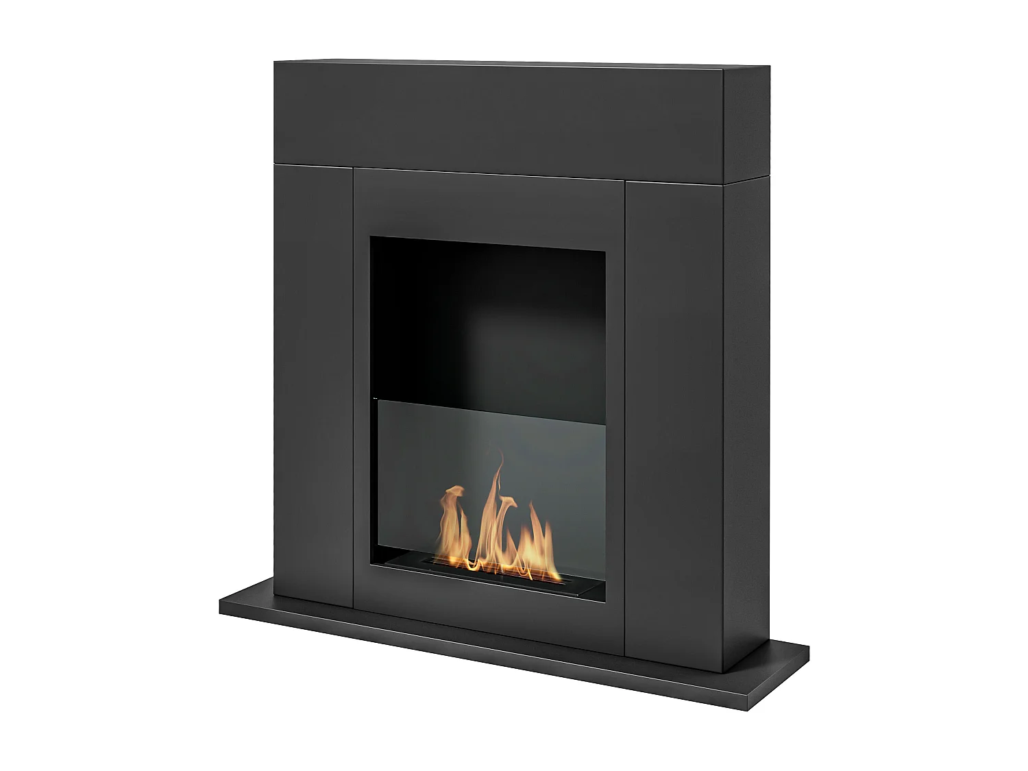 Camino bioetanolo moderno con bruciatore 0.9 litri durata 3 ore nero