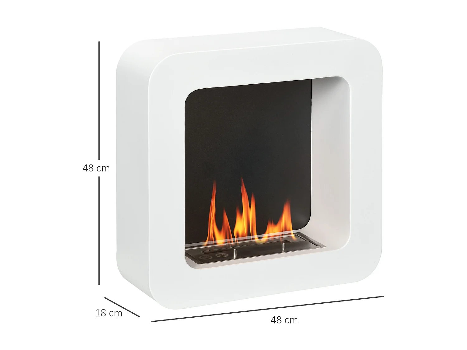 Camino bioetanolo in metallo 2.5h combustione e serbatoio 1.5l