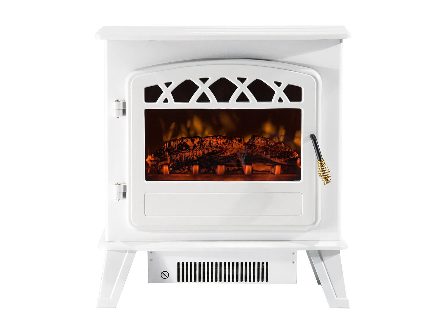 Camino elettrico con effetto fiamma regolabile bianco