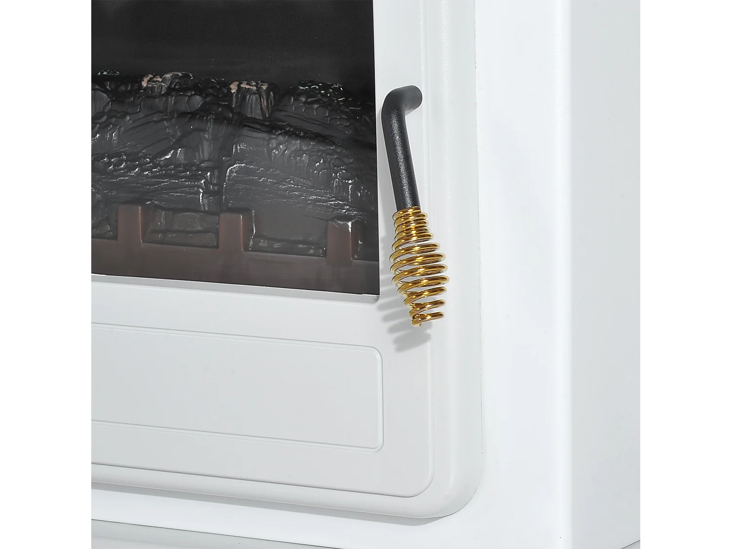 Camino elettrico con effetto fiamma regolabile bianco