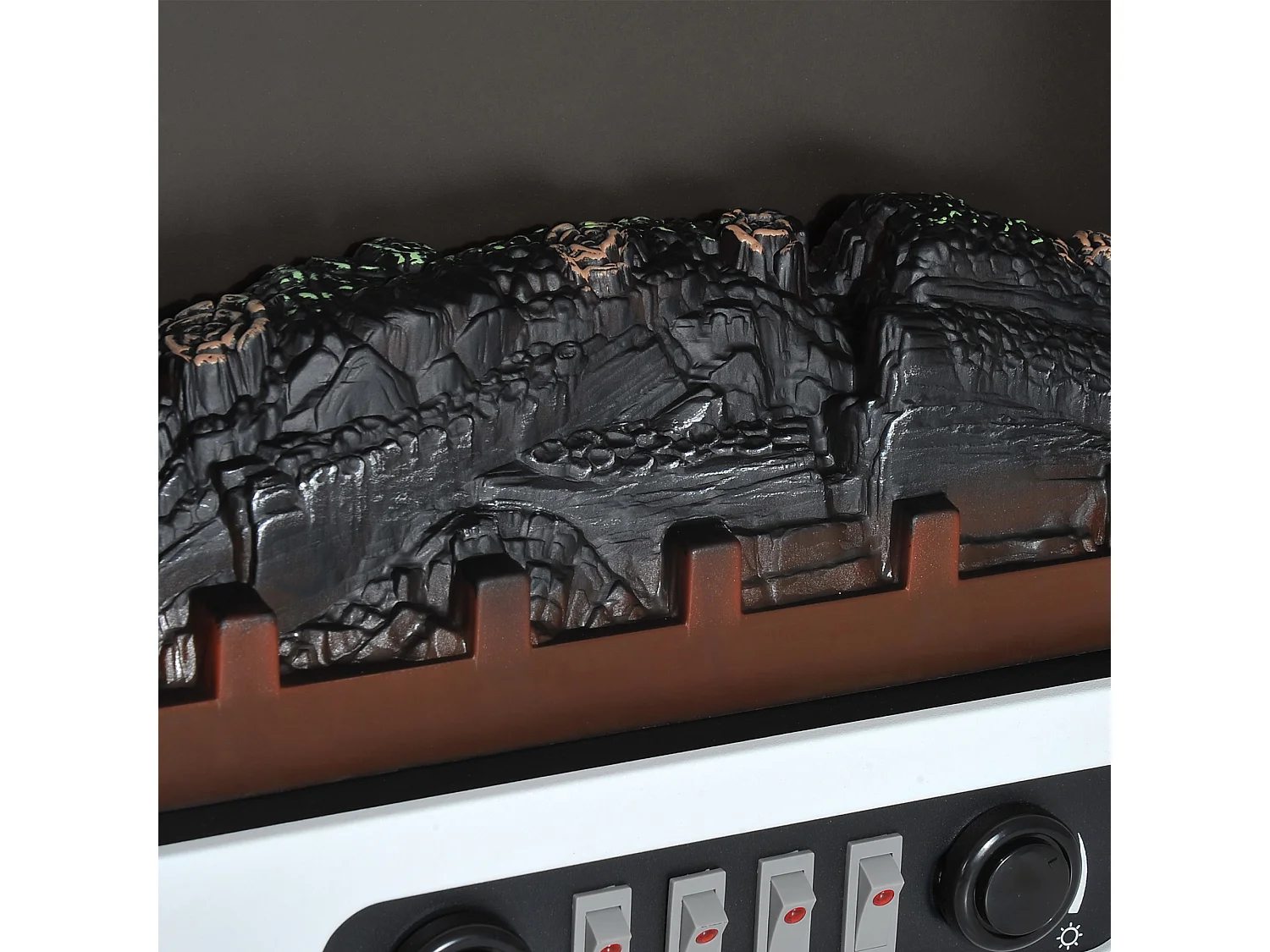 Camino elettrico con effetto fiamma regolabile bianco