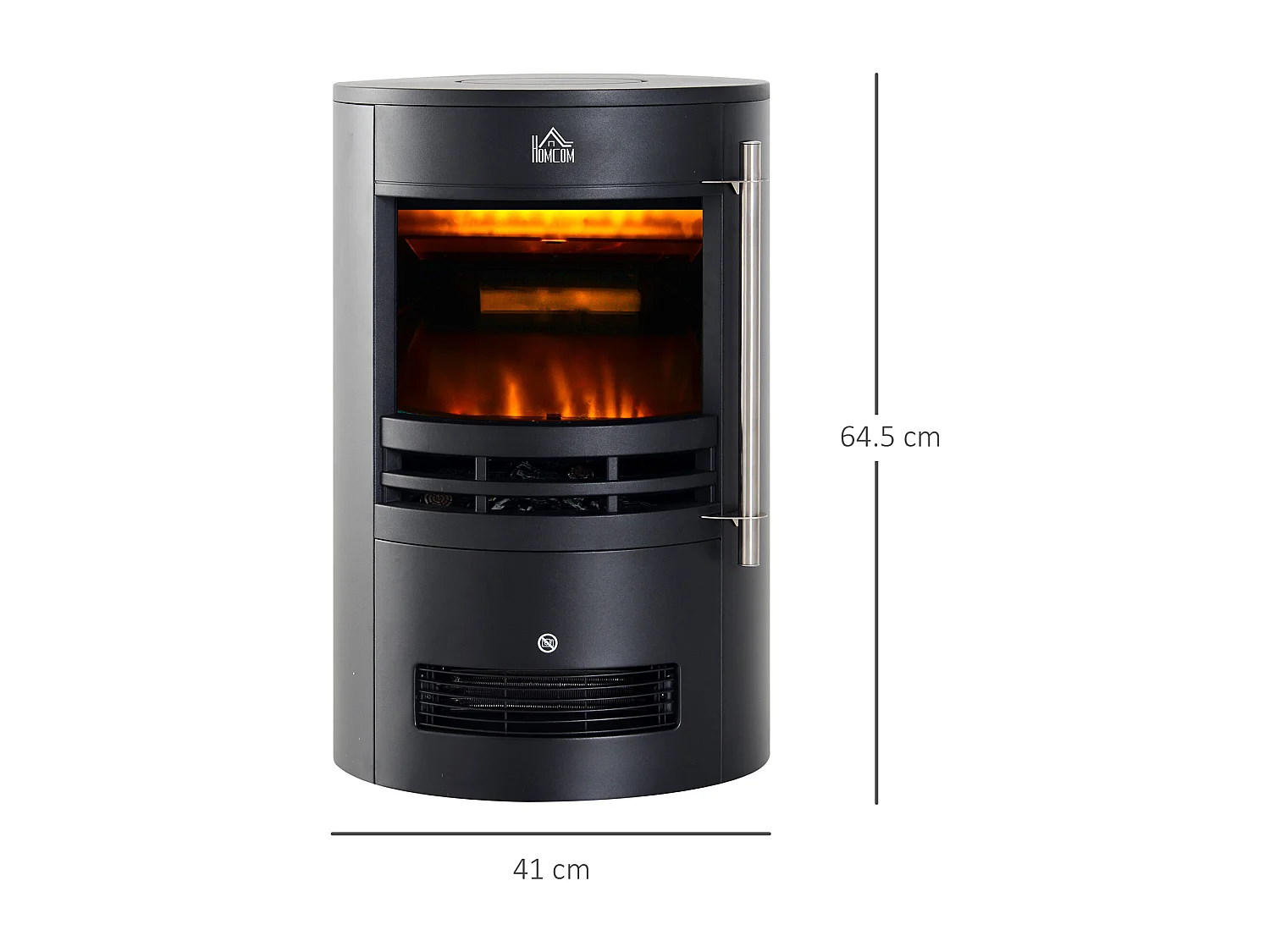 Caminetto elettrico da terra moderno con effetto fiamma