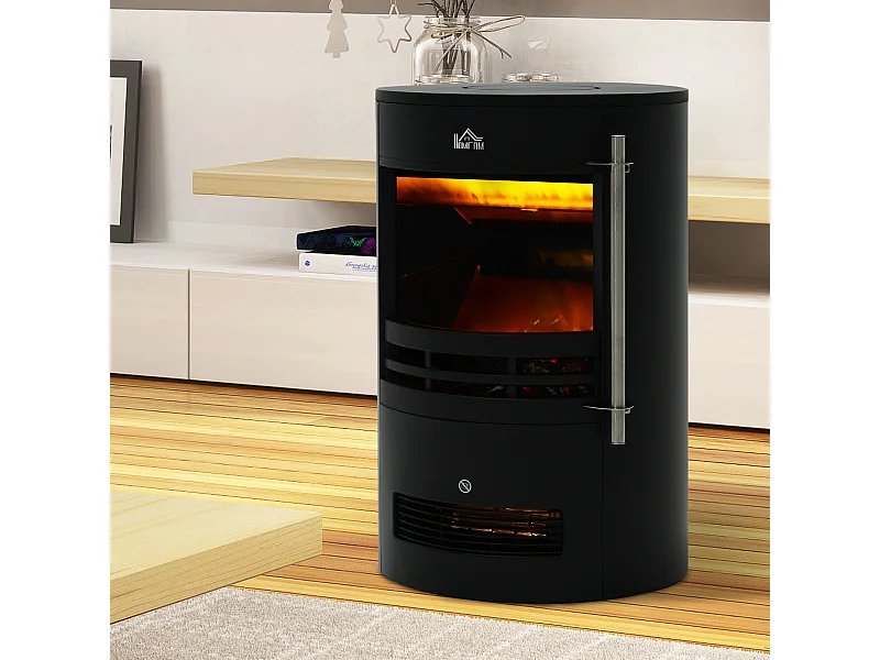 Caminetto elettrico da terra moderno con effetto fiamma