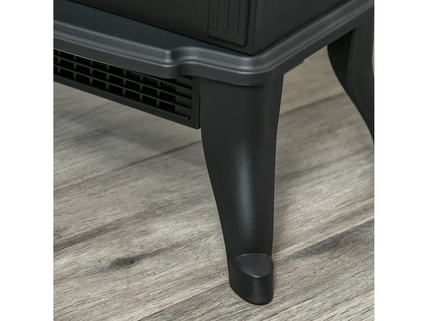 Camino elettrico da terra stile vintage con effetto fiamma nero