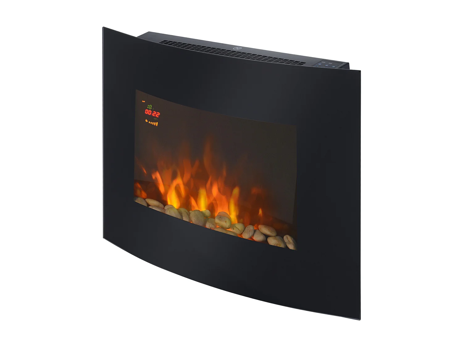 Camino elettrico 900-1800w con fiamma 7 colori e telecomando