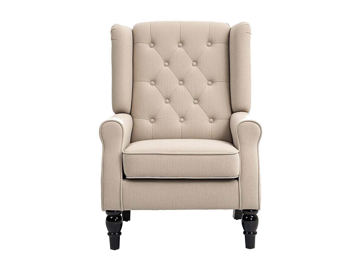 Poltrona per salotto e camera in stile francese con cuscini beige